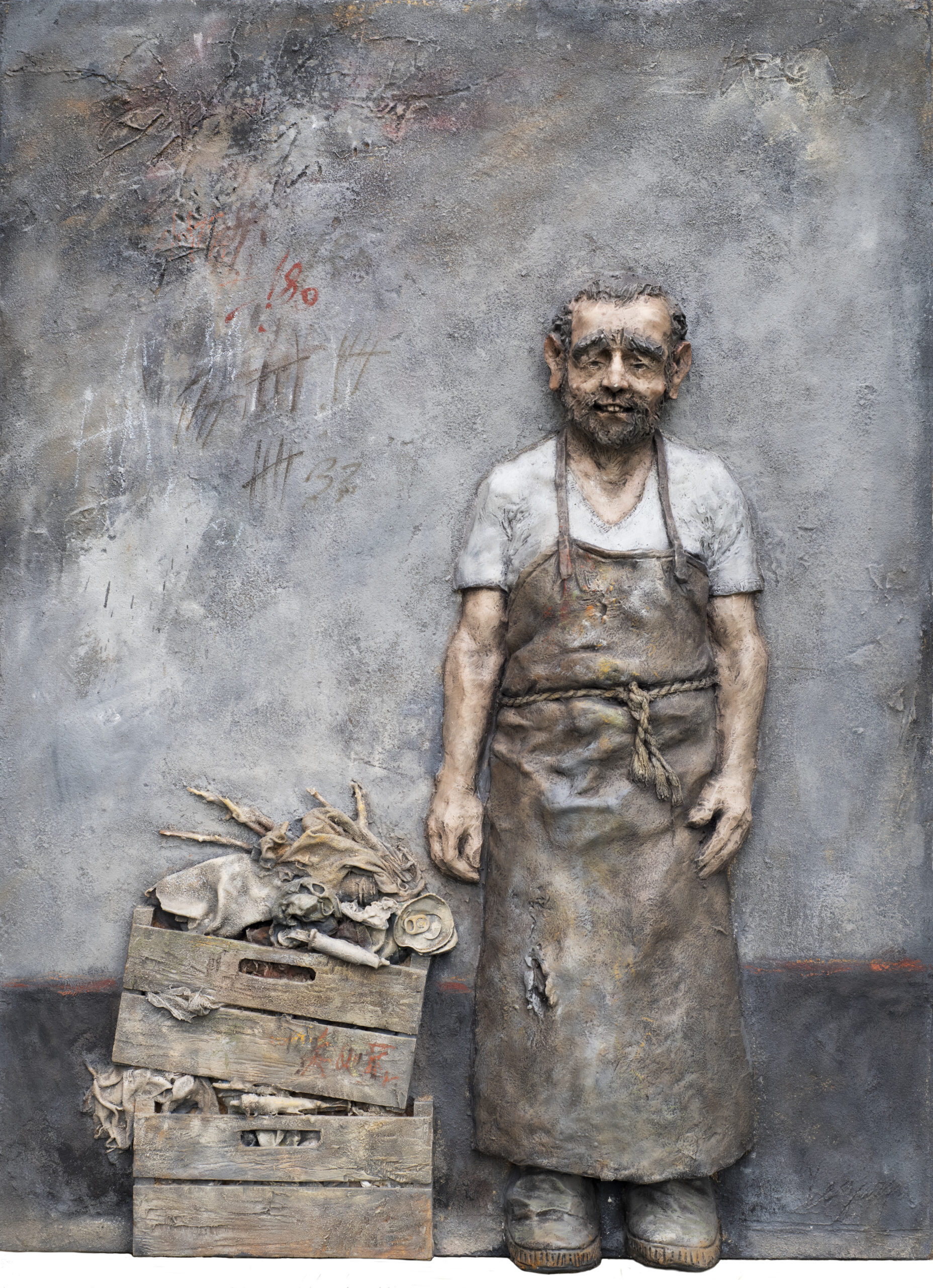 Serie Perra Vida, resina y pigmentos gran formato, 2017