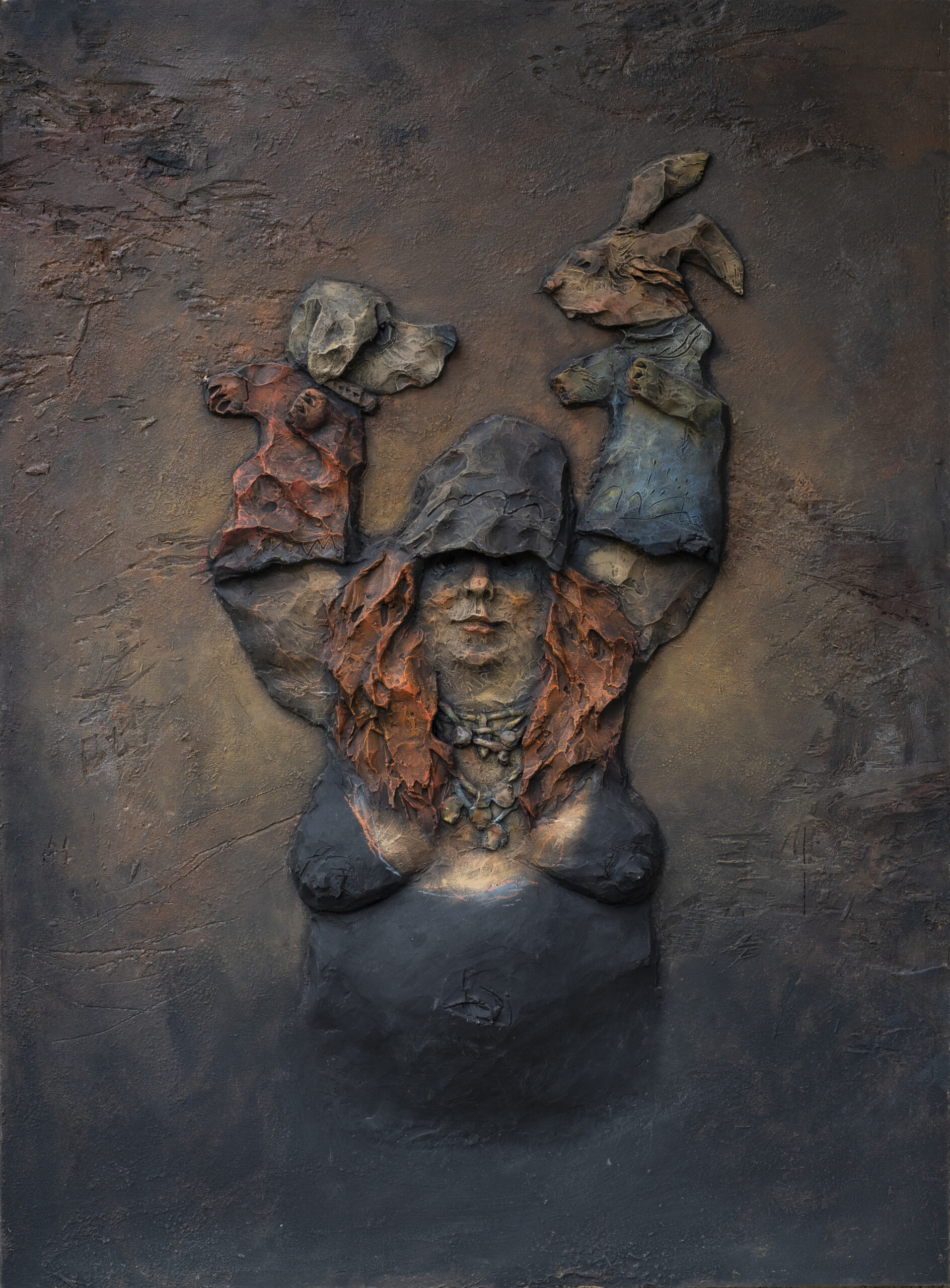 Serie Perra Vida, resina y pigmentos gran formato, 2017